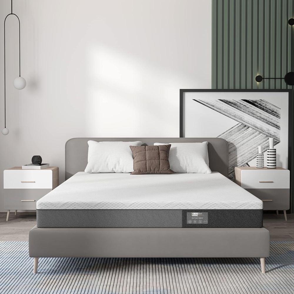 BedStory Matratze, 160x200 cm, aus Gel-Schaum, Bambus Charcoal, ergonomische 7-Zonen-Matratze, mit abnehmbarem und waschbarem Bezug, hypoallergen, optimale Unterstützung, Komfort, Dicke 16 cm Bild 1