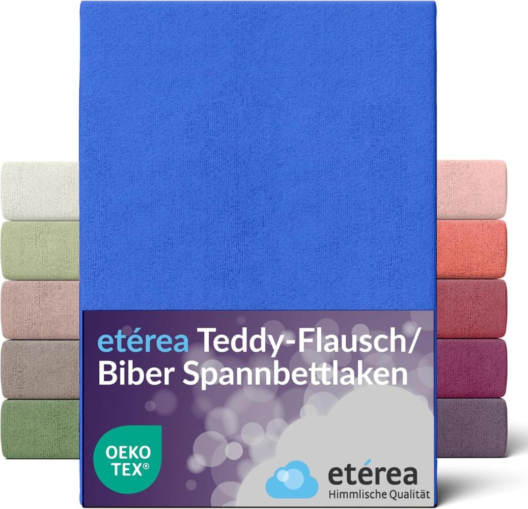 etérea Teddy Flausch Spannbettlaken 180x200 - 200x200 cm Blau Bild 1