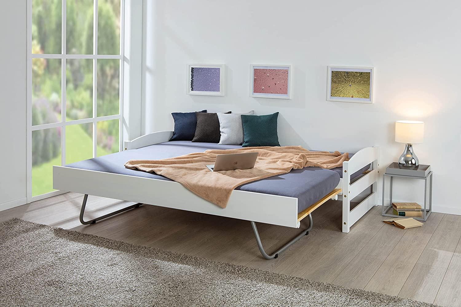 Bett 'Vicki', weiß, Kiefer Holz, 90x200 cm Bild 1