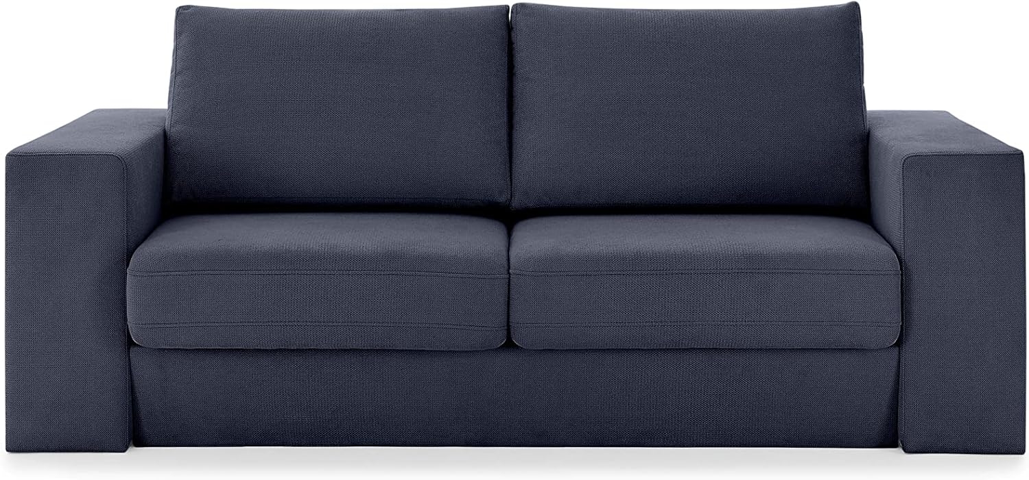 LOOKS by Wolfgang Joop Looks V-1 Designer Sofa mit Hockern, 2 Sitzer Couch, Funktionssofa, dunkelblau, Sitzbreite 160 cm Bild 1