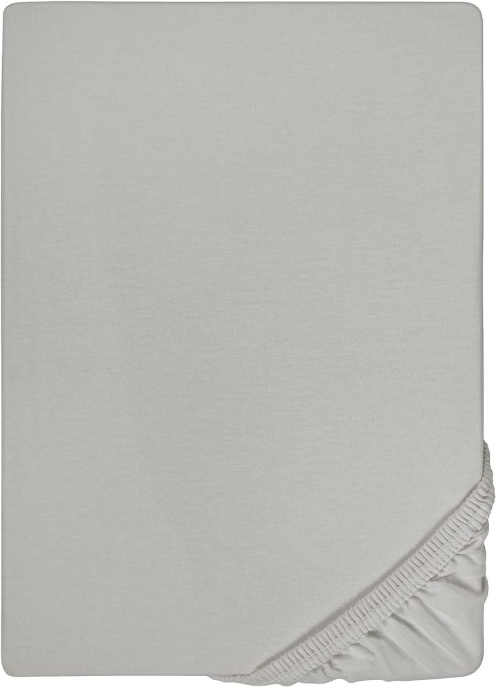 biberna 0077144 Feinjersey Spannbetttuch (Matratzenhöhe max. 22 cm) (Baumwolle) 180x200 cm -> 200x200cm, sturmgrau Bild 1