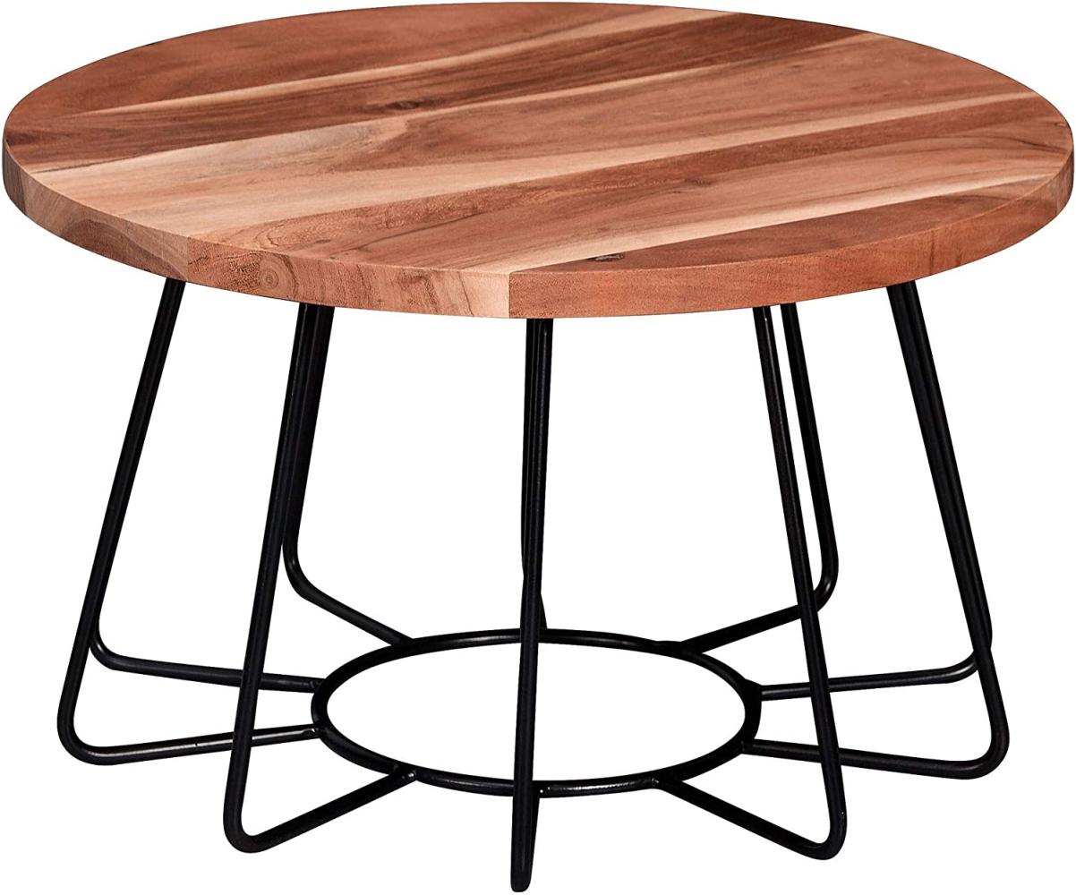 Couchtisch, Akazie Massivholz / Metall, 60 x 35 x 60 cm Bild 1