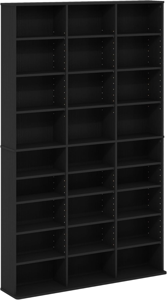 Furinno Jaya Multimedia-Medienspeicher-Tower-Rack mit 24 Regalen und verstellbaren Regalen, Americano Bild 1