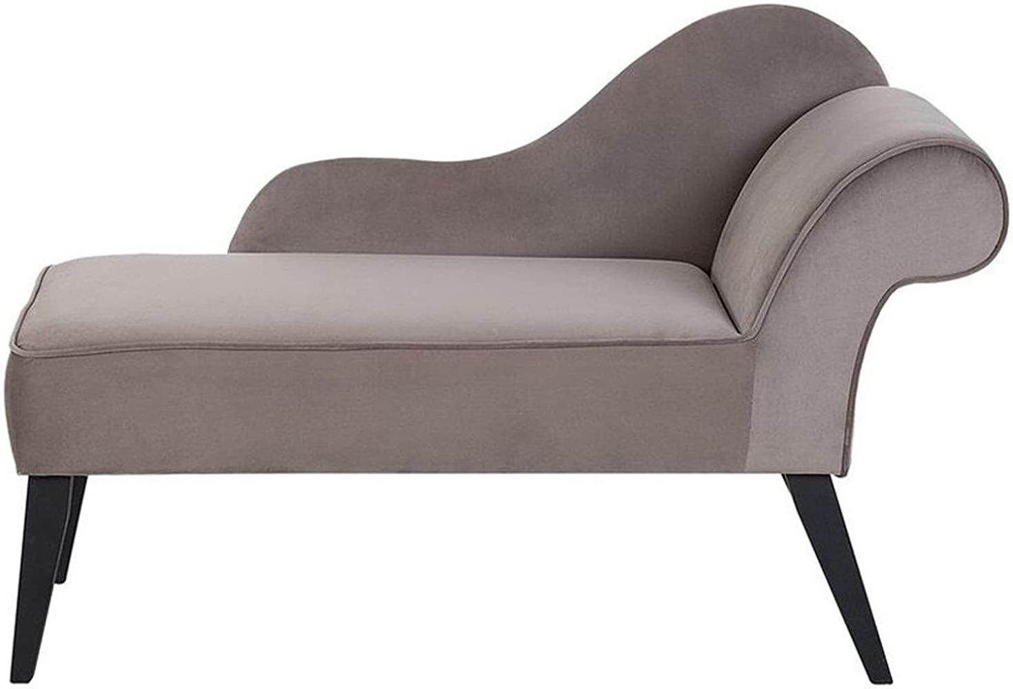 Chaiselongue Samtstoff taupe rechtsseitig BIARRITZ Bild 1