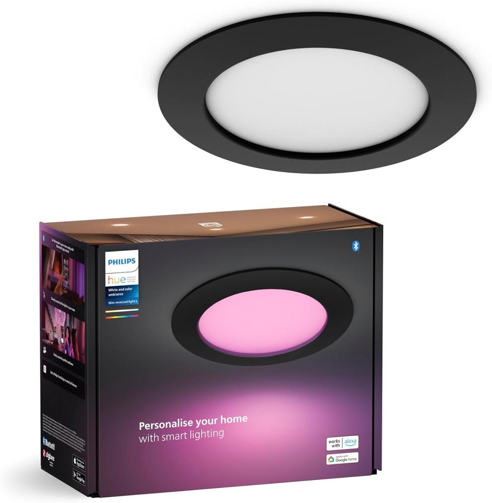 Philips Hue White & Col. Amb. Slim Recessed 170m schwarz Bild 1