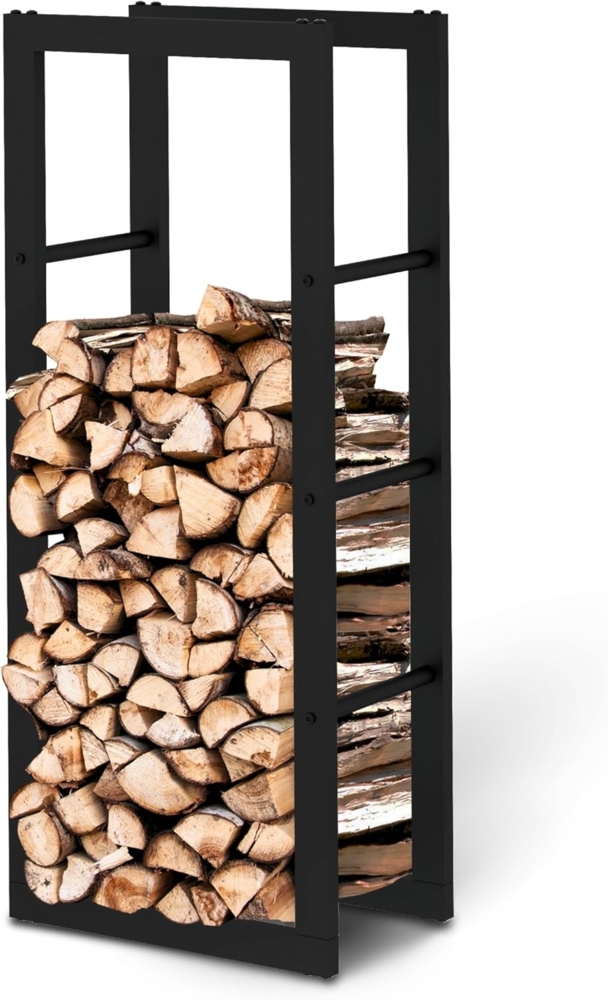 Kaminholzregal - Metall, Schwarz - BHT 40 x 100 x 25cm Bild 1