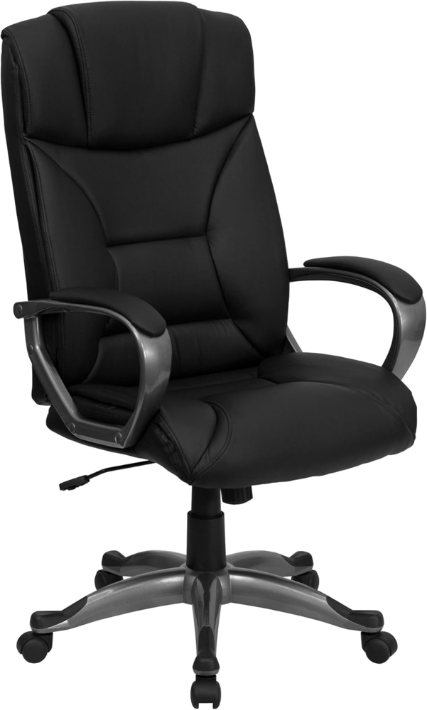 Flash Furniture Chefsessel mit hoher Rückenlehne, Leder, Schwarz Bild 1