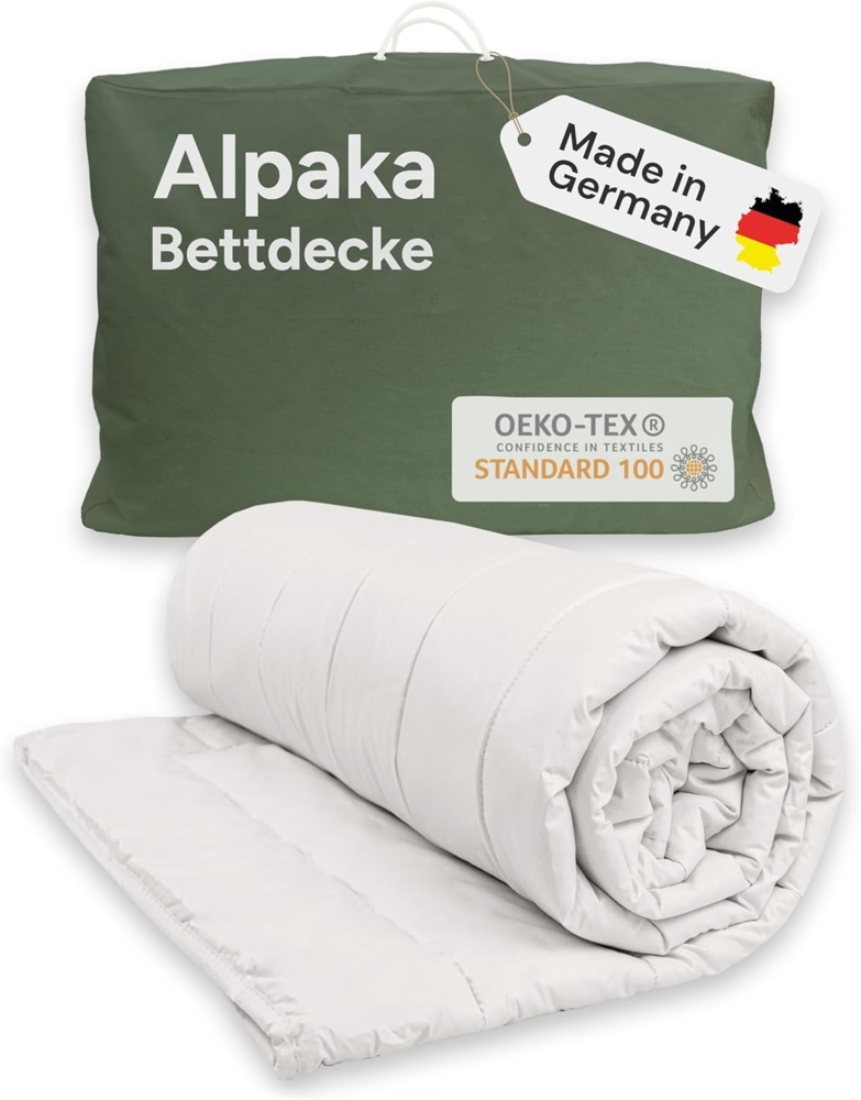 Alpaka Bettdecke Ganzjahresdecke 155x220 "Alpakanacht" 100% Alpaka Wolle Bild 1