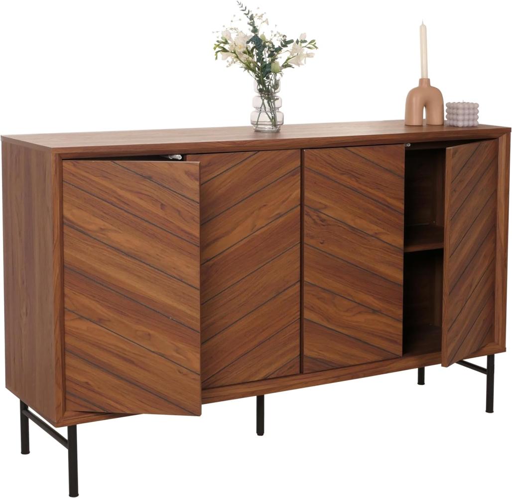 Sideboard HWC-M50, Schrank Kommode Highboard Anrichte, Massiv-Holz Mango 94 x 151 x 40 cm ~ braun Bild 1