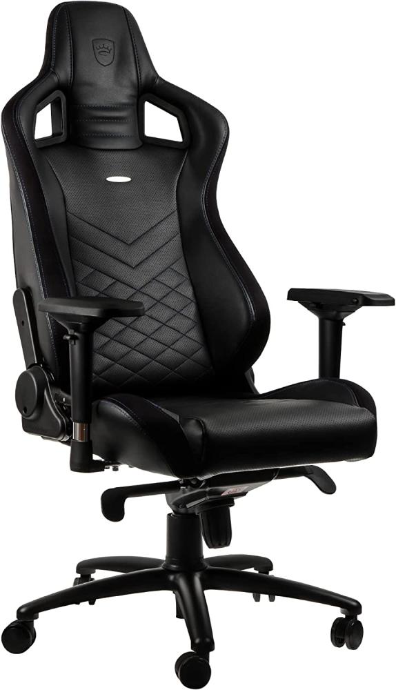 noblechairs Epic Gaming Stuhl - Bürostuhl - Schreibtischstuhl - PU-Kunstleder - Inklusive Kissen - Schwarz/Blau Bild 1