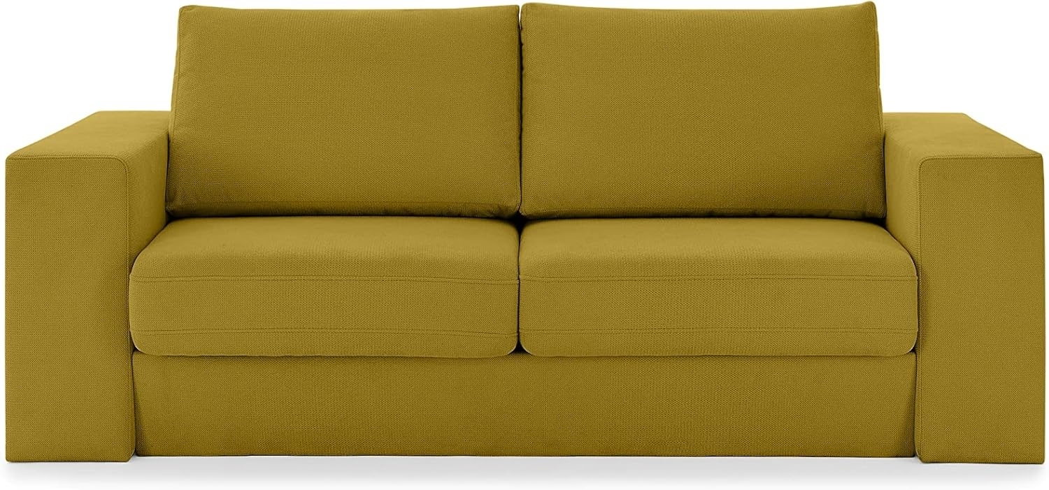 LOOKS by Wolfgang Joop Looks V-2 Designer Sofa mit Hockern und Regal, 2 Sitzer Couch, Funktionssofa, gelb, Sitzbreite 160 cm Bild 1