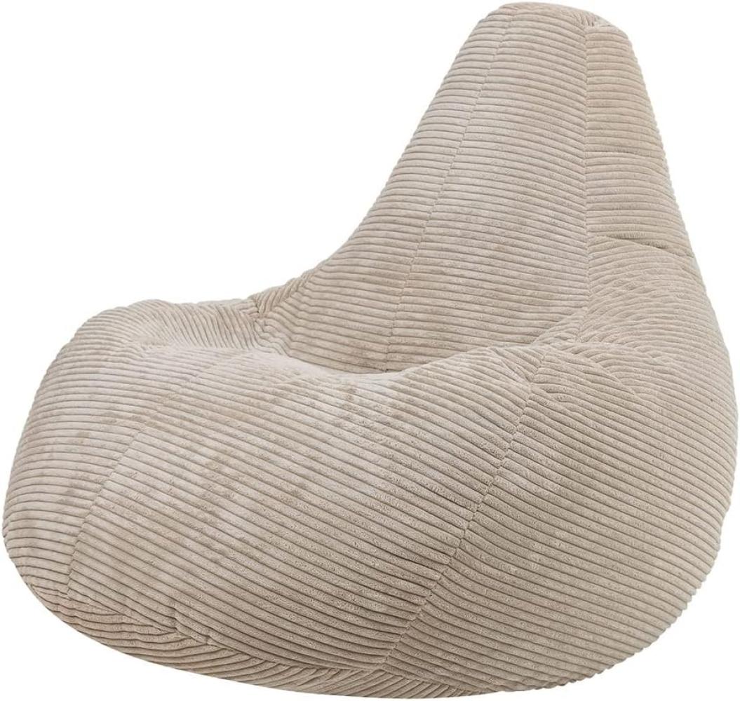 icon Sitzsack „Dalton“, Beige, Cord, Groß, Sitzsäcke für das Wohnzimmer, Schlafzimmer, Sitzsack-Sessel für Erwachsene Bild 1