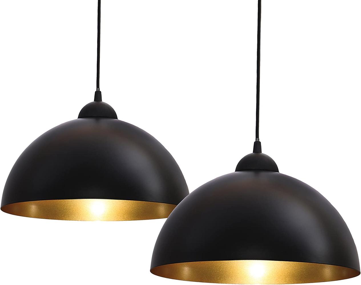 Design Pendelleuchte schwarz-gold Hänge-Leuchte Küche Decken-Lampe Bild 1