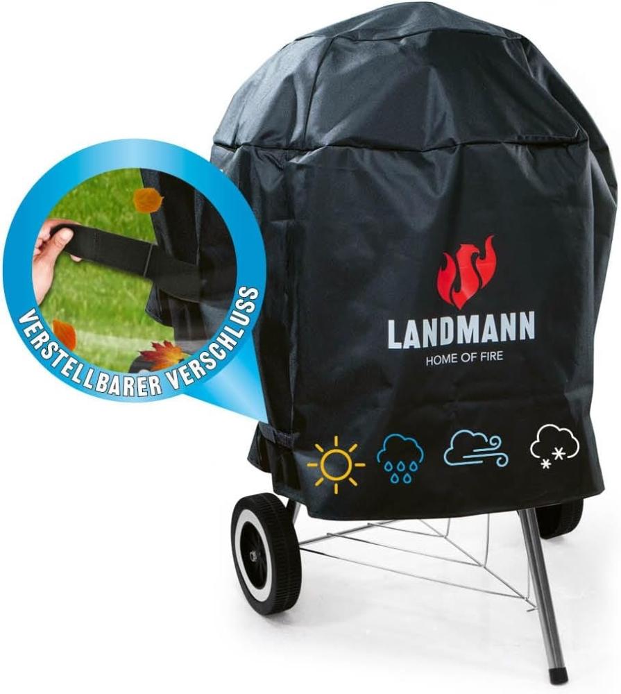 LANDMANN Grillabdeckhaube Wetterschutzhaube Premium 90x70x70cm, reißfest, atmungsaktiv, wasserdicht, kältebeständig, kein ausbleichen Bild 1