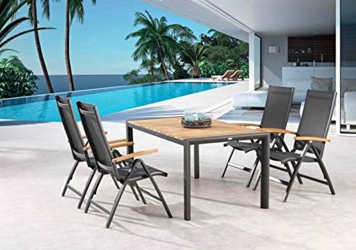 5-tlg. Dining Gruppe Cavalese+Paros anthrazit/Teak Bild 1