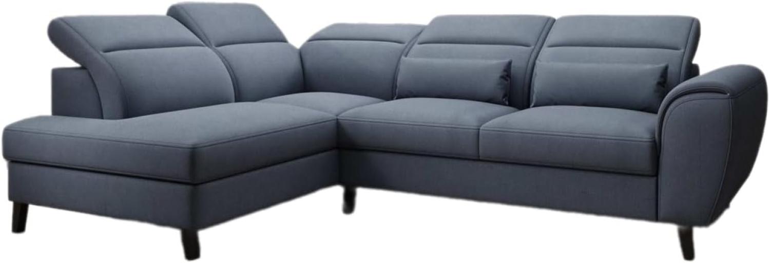 Designer Sofa Nobile mit verstellbarer Rückenlehne Stoff Blau Links Bild 1