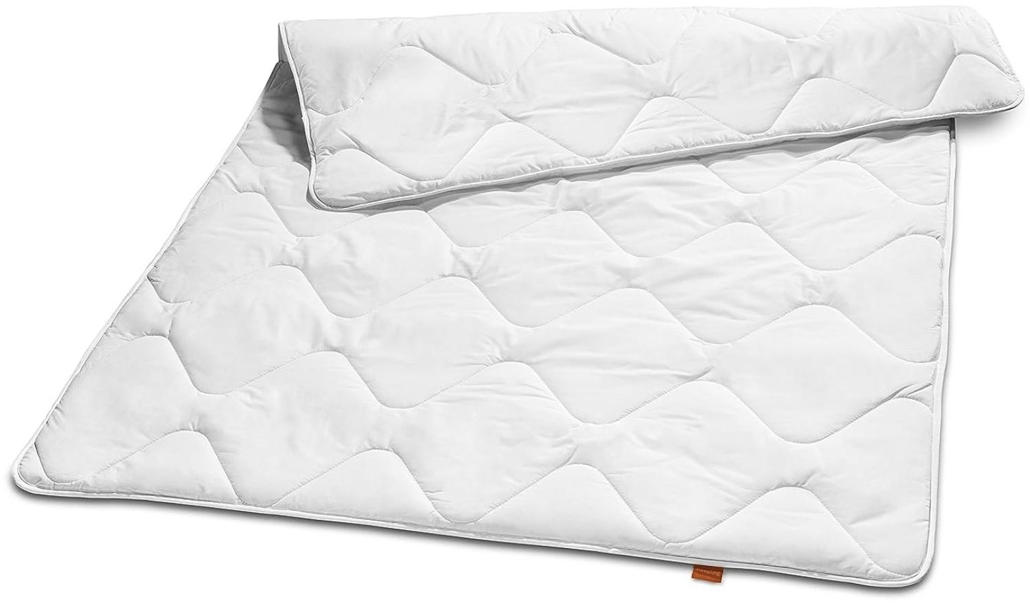 sleepling 194075 Basic 100 Kinderdecke Babydecke | leichte Sommerdecke | Babybettdecke Kinderbettdecke Sommerbettdecke | Made in EU | Ökotex | Waschbar 60 Grad | 100 x 135 cm, weiß Bild 1