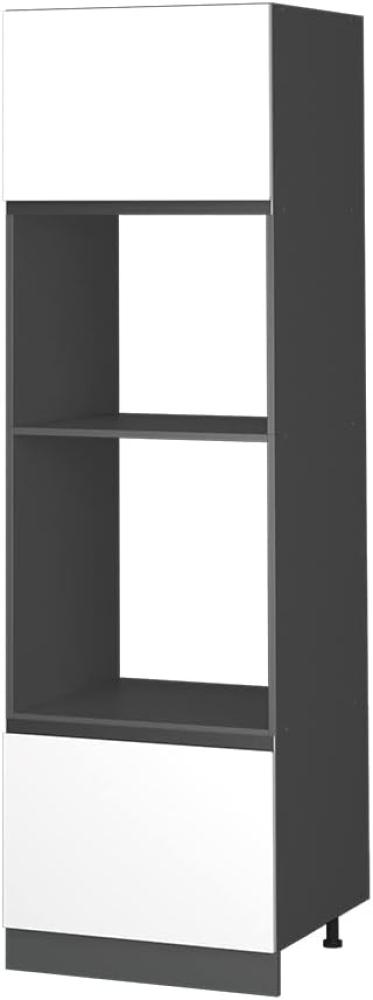 Vicco Mikrowellenschrank Küchenschrank Küchenmöbel R-Line J-Shape 60 cm modern (Anthrazit-Weiß) Bild 1