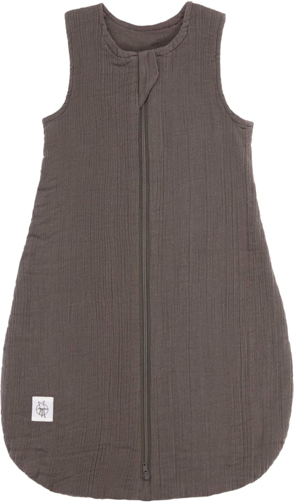 LÄSSIG Baby Sommerschlafsack ohne Ärmel Muslin Baumwolle GOTS zertifiziert unisex/Muslin Sleeping Bag anthracite, Größe 74/80 7-12 Monate Bild 1