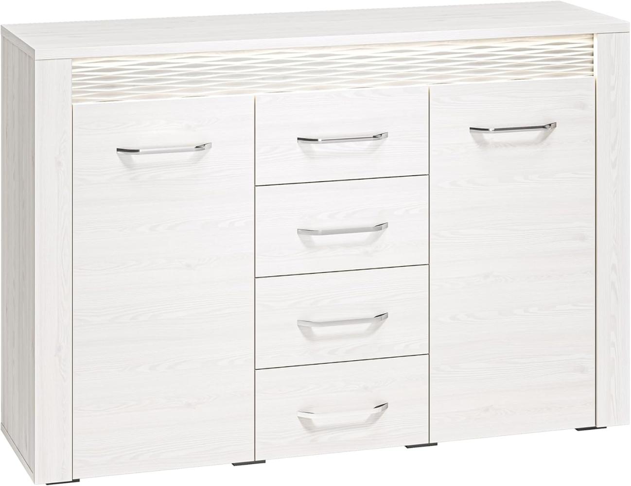 Kommode Clermont Sideboard 138cm Pinie weiß MDF Bild 1