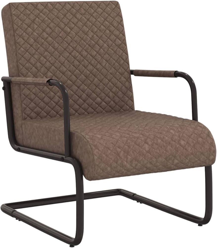 vidaXL Freischwinger Dunkelbraun Kunstleder Bild 1