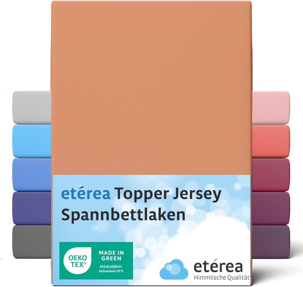 etérea Jersey Topper Spannbettlaken Spannbetttuch Pfirsich 180x200 - 200x200 cm Bild 1