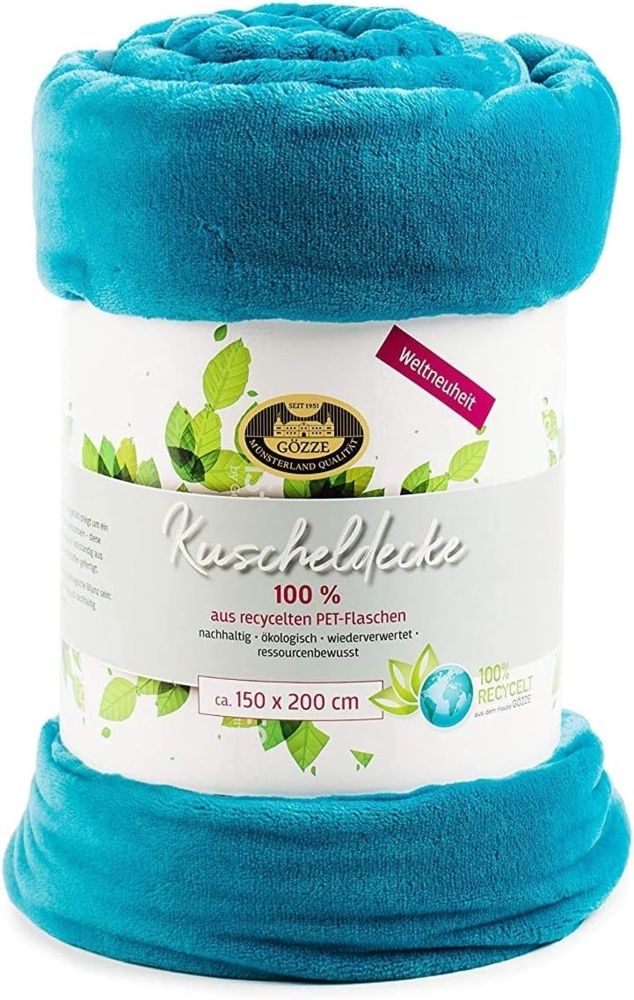 Wohndecke Uni Decke aus recyceltem Polyester, Gözze, Kuscheldecke Bild 1