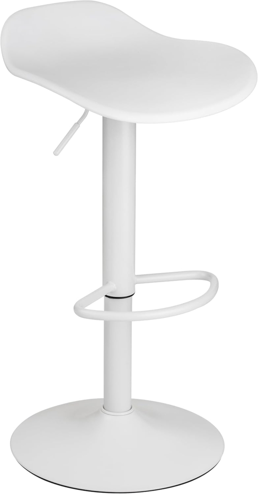 Baroni Home Barhocker mit Verstellbarer Höhe, Barstuhl mit kratzfester Boden und Fußablage, Tresenhocker für Küche, Restaurant und Bar, 41 x 40 x 64-86 cm, 1 Stück, Weiß Bild 1