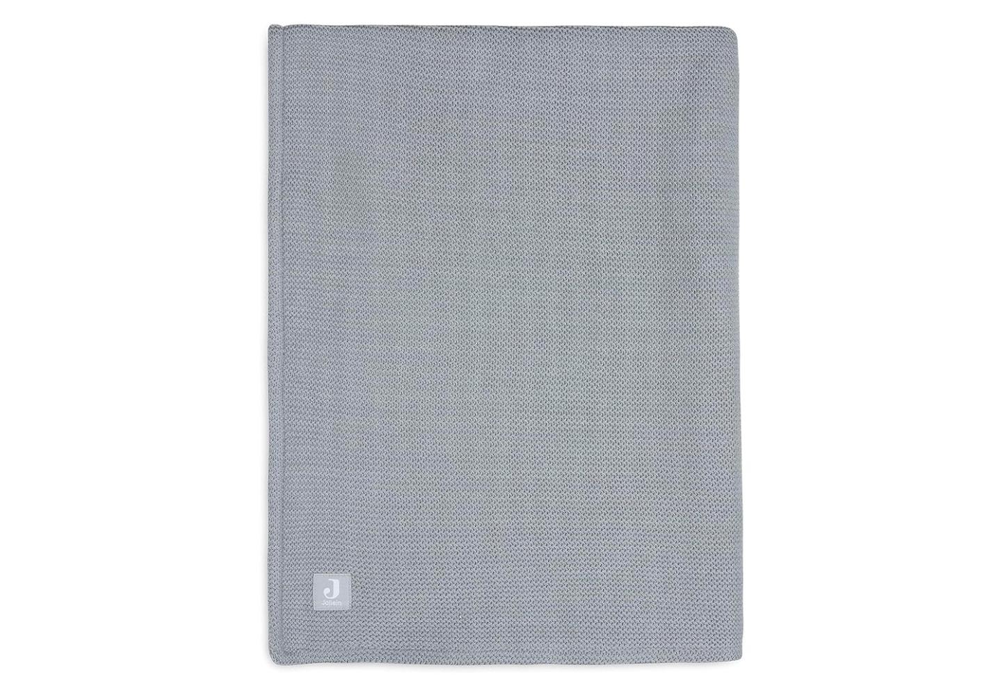 Jollein Basic Knit Babydecke 100 x 150 cm Stone Grey / Fleece Grau Bild 1