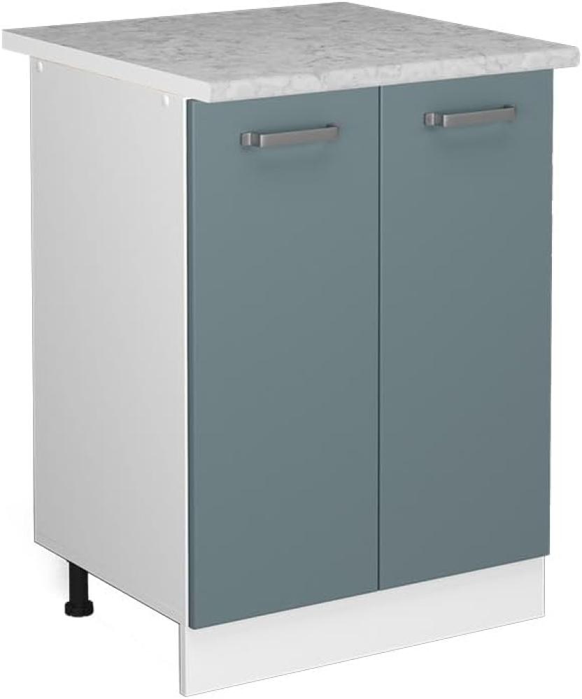 Vicco Küchenunterschrank R-Line, Blau-Grau/Weiß, 60 cm mit Arbeitsplatte Bild 1