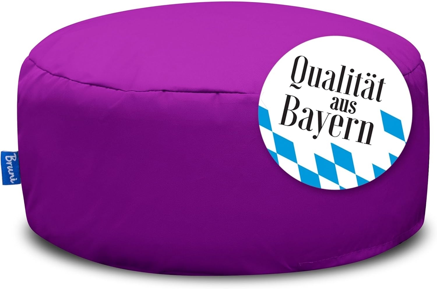 Bruni Pouf Sitzhocker M in Violett – runder Sitzpouf, Indoor und Outdoor als Fußhocker, Yoga-Sitzkissen, Meditationskissen geeignet Bild 1