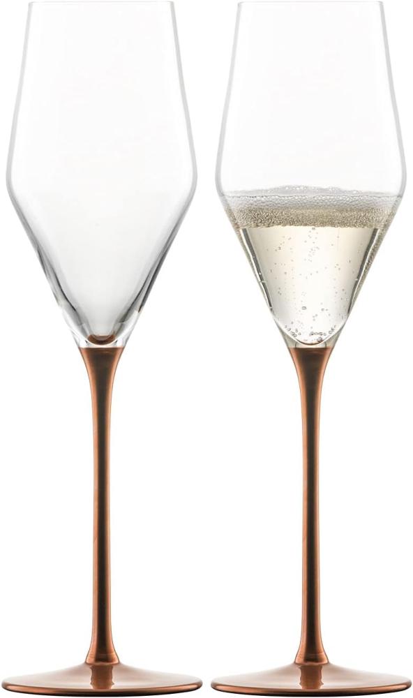 Eisch Champagnerglas 2er Set Kaya, mit Moussierpunkt, Schaumweinglas, Glas, Kupfer, 260 ml, 77351869 Bild 1