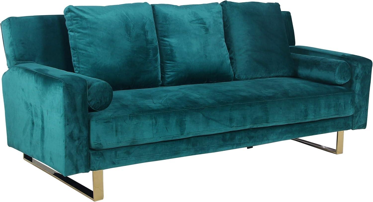 Menzzo Djobi Sofa aus Samt, grün, L210 x P95 x H90 cm Position lit : L210 x P107 x H42 cm Bild 1