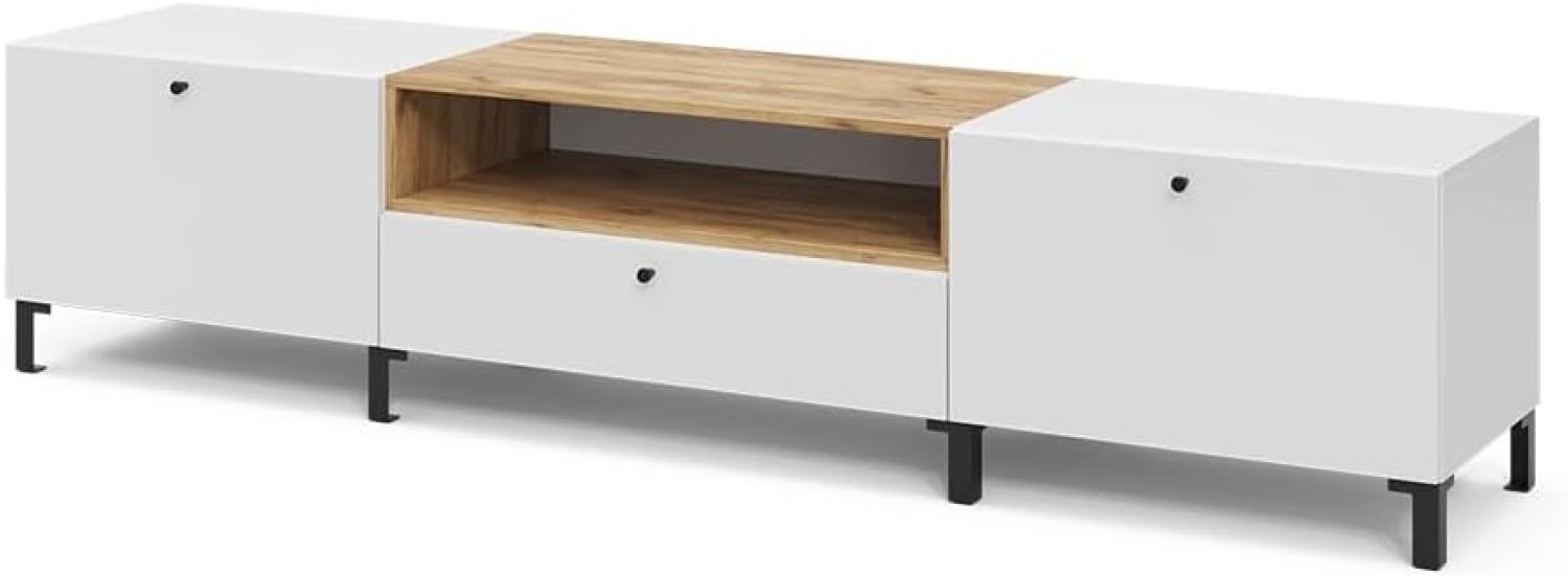 Vicco Lowboard Anteo, Weiß Oak, 200 x 45 cm, moderne Wohnzimmer Serie, Wohnwand Bild 1