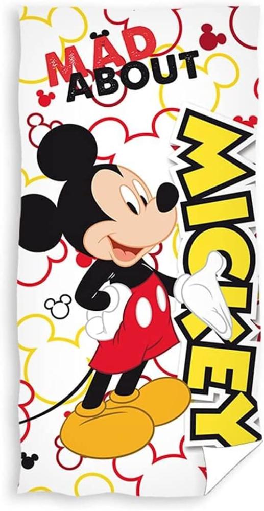 Badetuch Mickey Beach Mad Junior 70 x 140 cm Baumwolle Weiß Bild 1