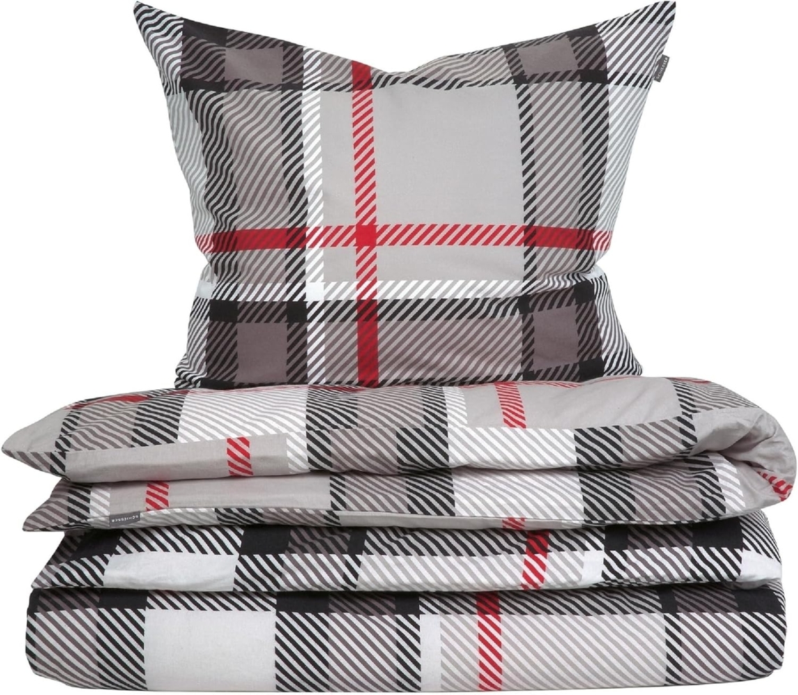 Schiesser Bettwäscheset Talisa - Feinbiber - 2-teilig - 155 x 220 cm - Grau Bild 1