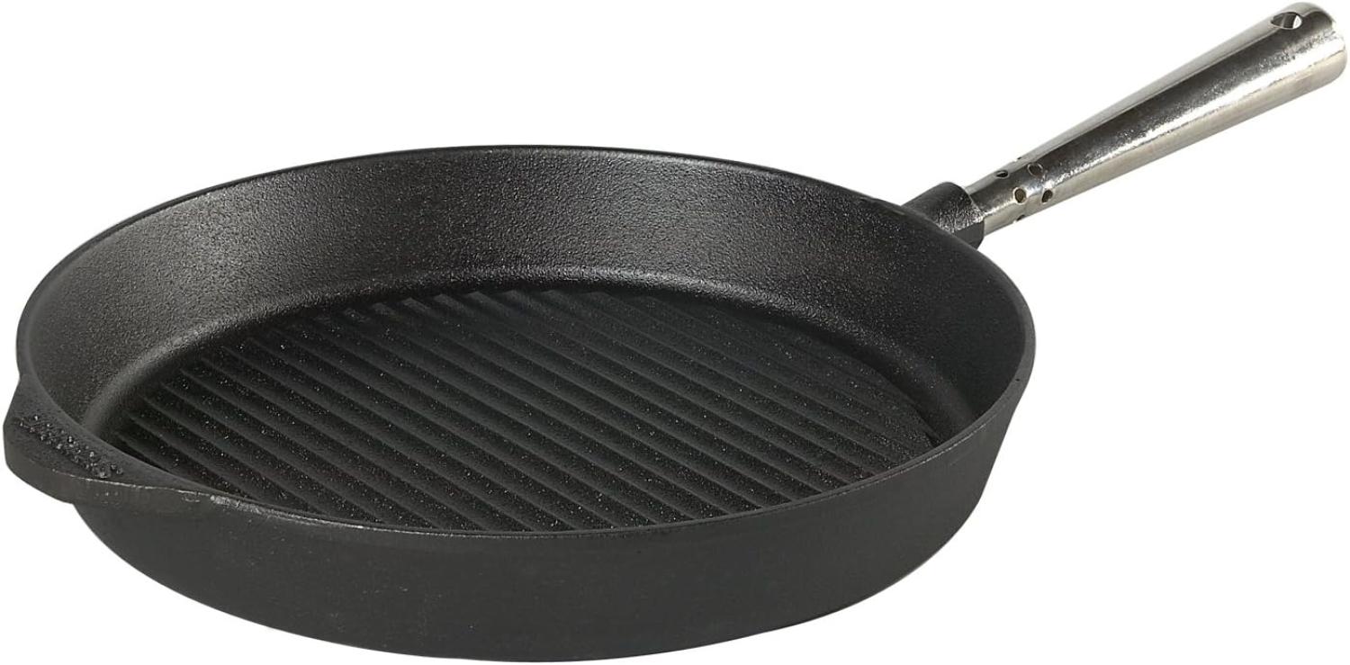 Grillpfanne 28 cm aus Gusseisen 0028 mit Edelstahlgriff, von SKEPPSHULT Bild 1