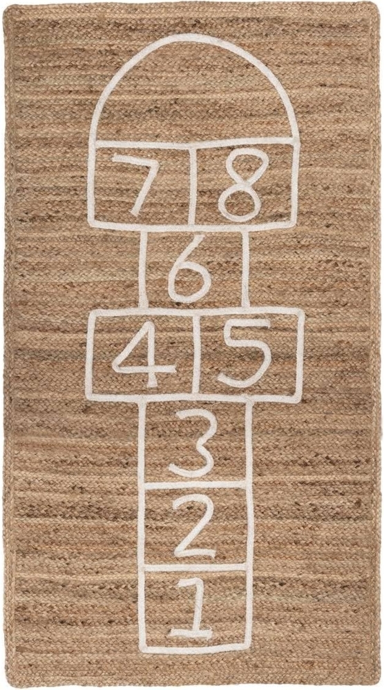 Atmosphera Spielteppich Kinderteppich aus Jute, Hüpfspiel, 80x150 cm Bild 1