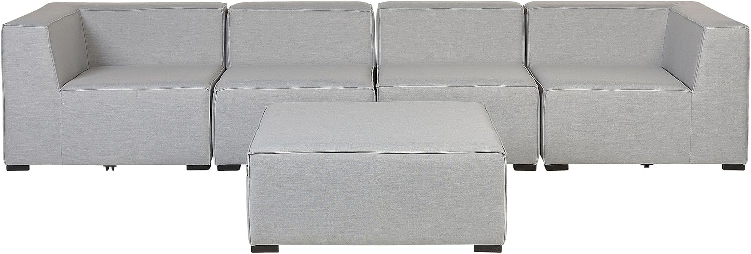 Sofa mit Ottomane AREZZO Hellgrau Bild 1