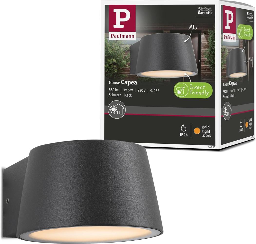 Paulmann 94713 LED Außenwandleuchte Capea insektenfreundlich IP44 Goldlicht Bild 1