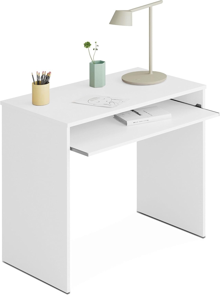 Habitdesign 002314BO - Computertisch, Gloss White, 90 x 54 x 79 cm Bild 1