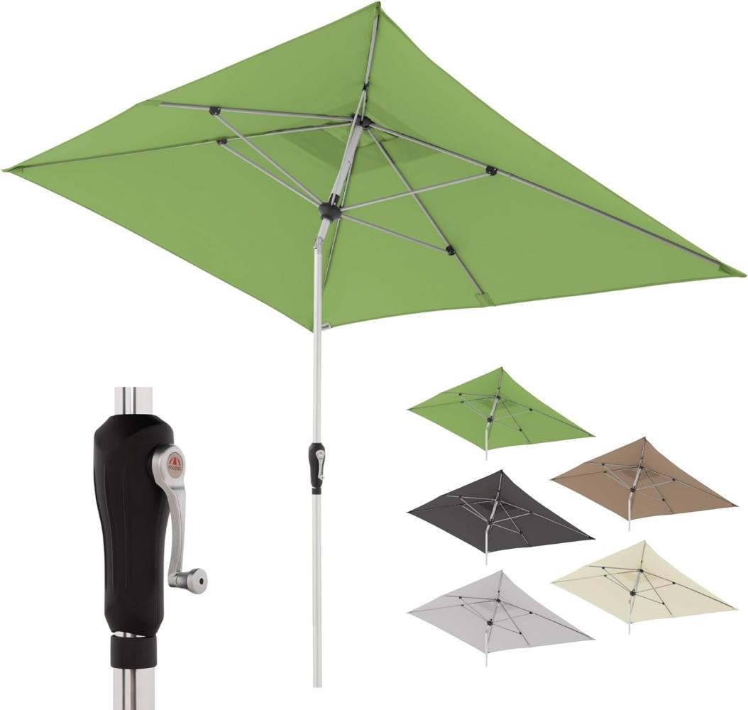 Doppler Sonnenschirm SL-AZ Auto Tilt 190x290 cm Fresh Green I Gartenschirm knickbar I Kurbelschirm mit UV-Schutz 80+ I Kurbelschirm aus Aluminium I regenabweisendes Polyester-Schirmdach Bild 1