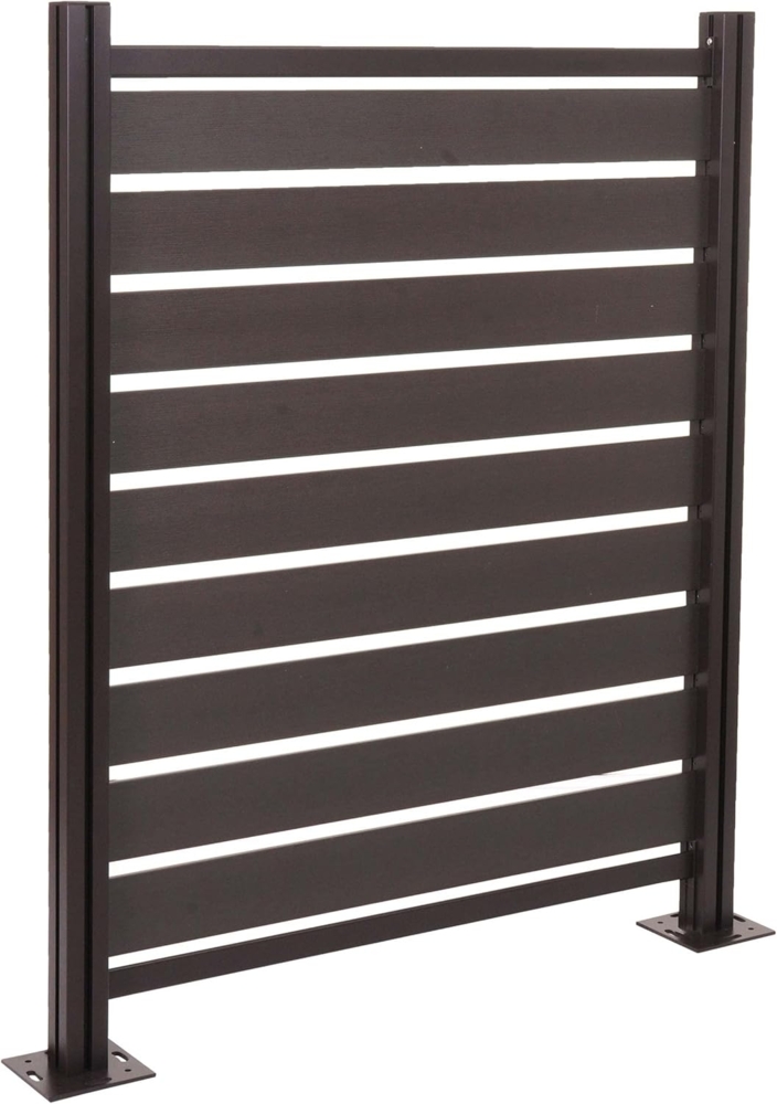 Alu Mülltonnen-Zaun HWC-K57, Basiselement Mülltonnenverkleidung, Holzoptik erweiterbar 130x110x6cm ~ anthrazit Bild 1