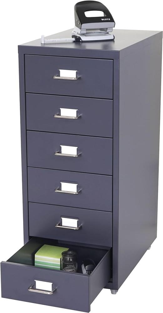 Rollcontainer Boston T851, Schubladenschrank Stahlschrank, 69x28x41cm 6 Schubladen ~ dunkelgrau Bild 1