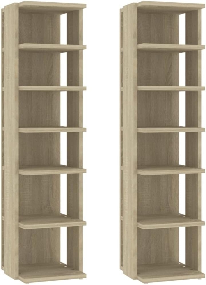 vidaXL Schuhschränke 2 Stk. Sonoma-Eiche 27,5x27x102 cm 808492 Bild 1
