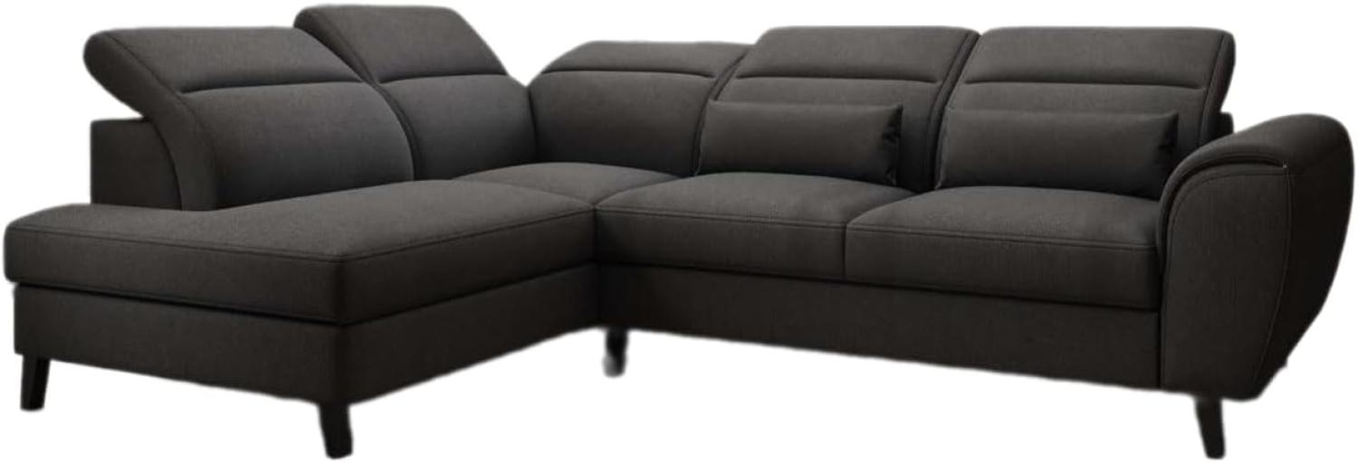 Designer Sofa Nobile mit verstellbarer Rückenlehne Stoff Schwarz Links Bild 1