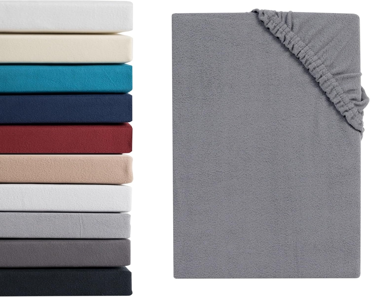 Hometex Premium Textiles Spannbettlaken aus Mikroflausch oder Teddyflausch - Bettlaken extra warm & kuschelig, Gummizug: Rundum, viele Größen und Farben in Premium Qualität Bild 1