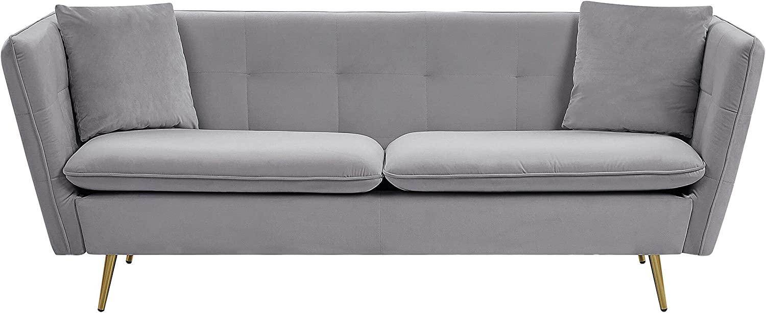 3-Sitzer Sofa Samtstoff grau FREDERICA Bild 1