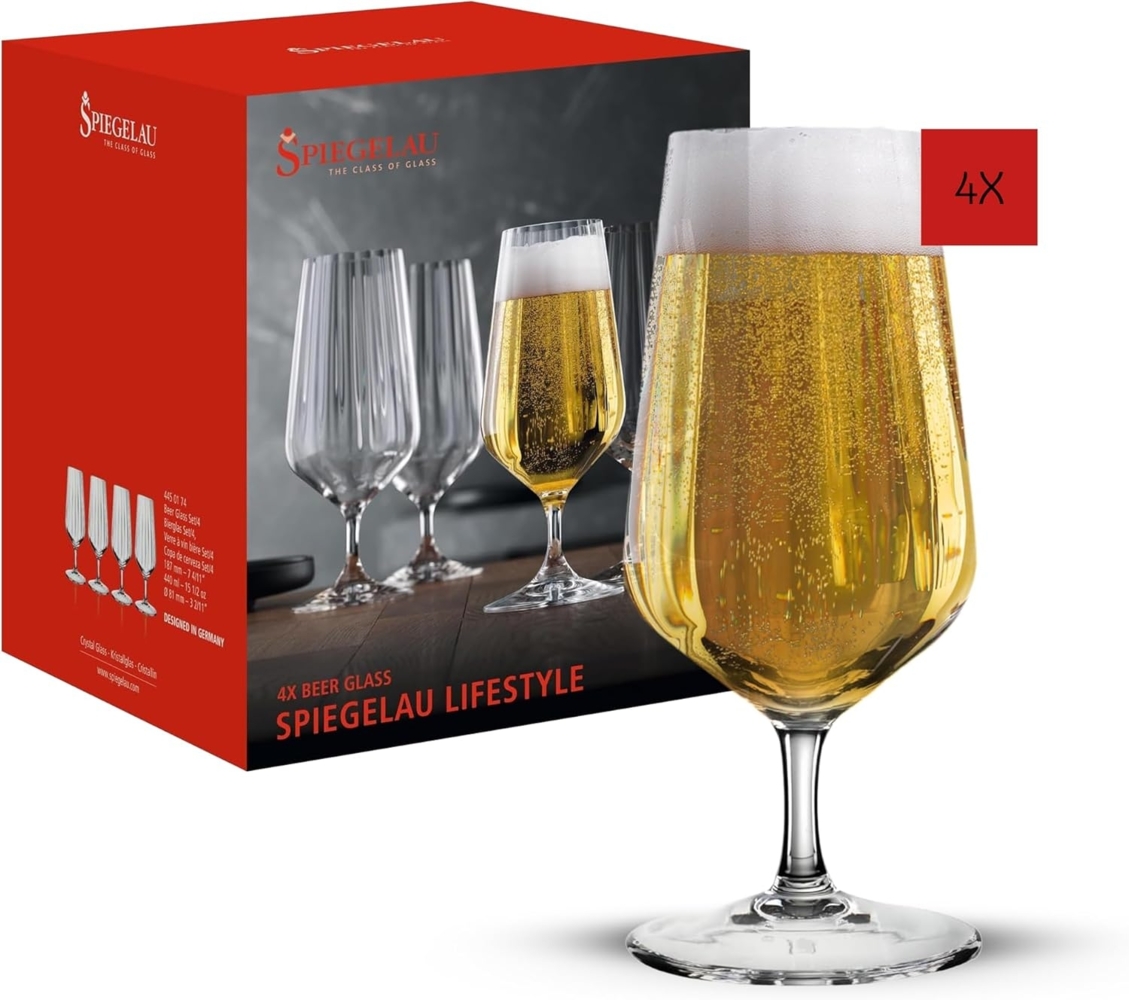 Spiegelau Bierglas 4er Set LifeStyle, Stielgläser, Kristallglas, Klar, 440 ml, 4450174 Bild 1