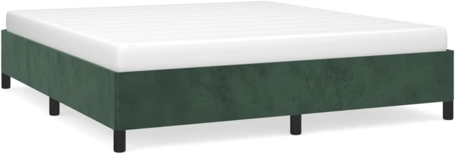 vidaXL Bettgestell ohne Matratze Dunkelgrün 160x200 cm Samt 347333 Bild 1